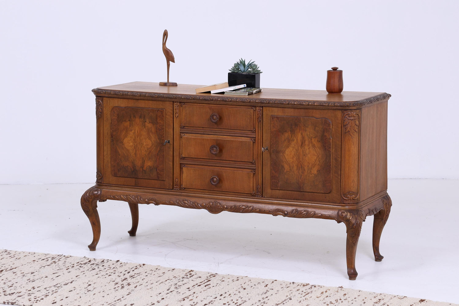 Wirkungsvolles Chippendale Sideboard | Vintage Schubladen Anrichte Holz Antik Buffet Englisch Aufbewahrung