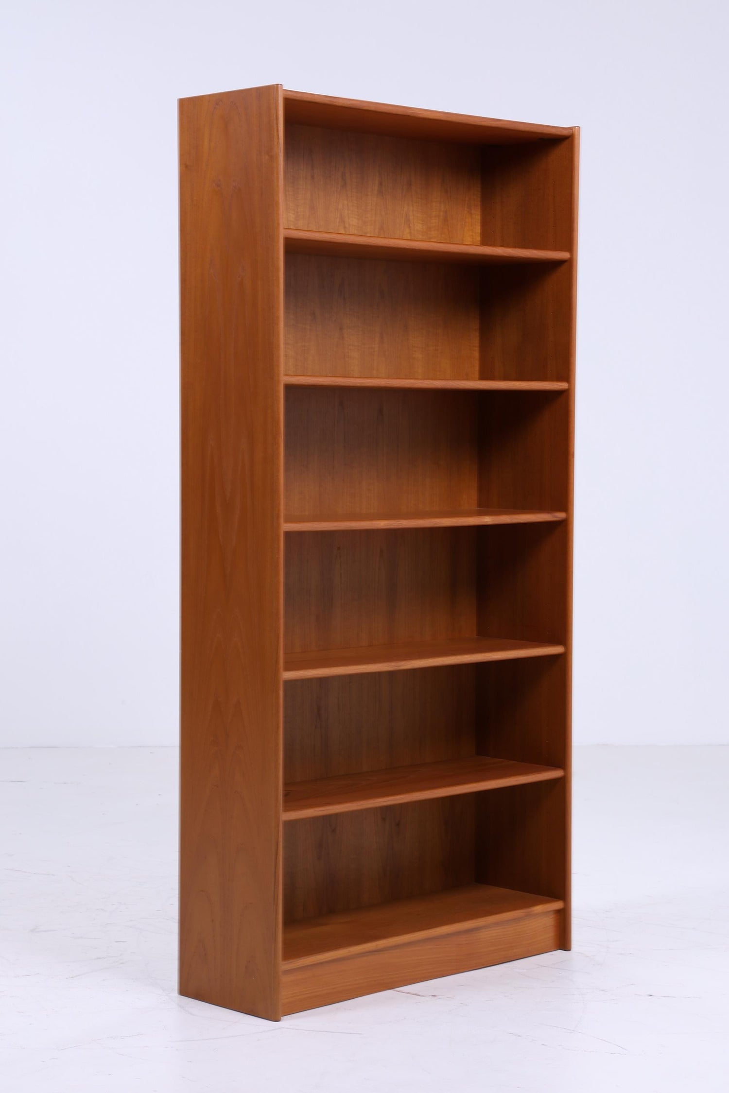 Teak Holz Bücherregal 60er Jahre | Vintage Regal Schmal | Mid Century Retro Aufbewahrung 1/2