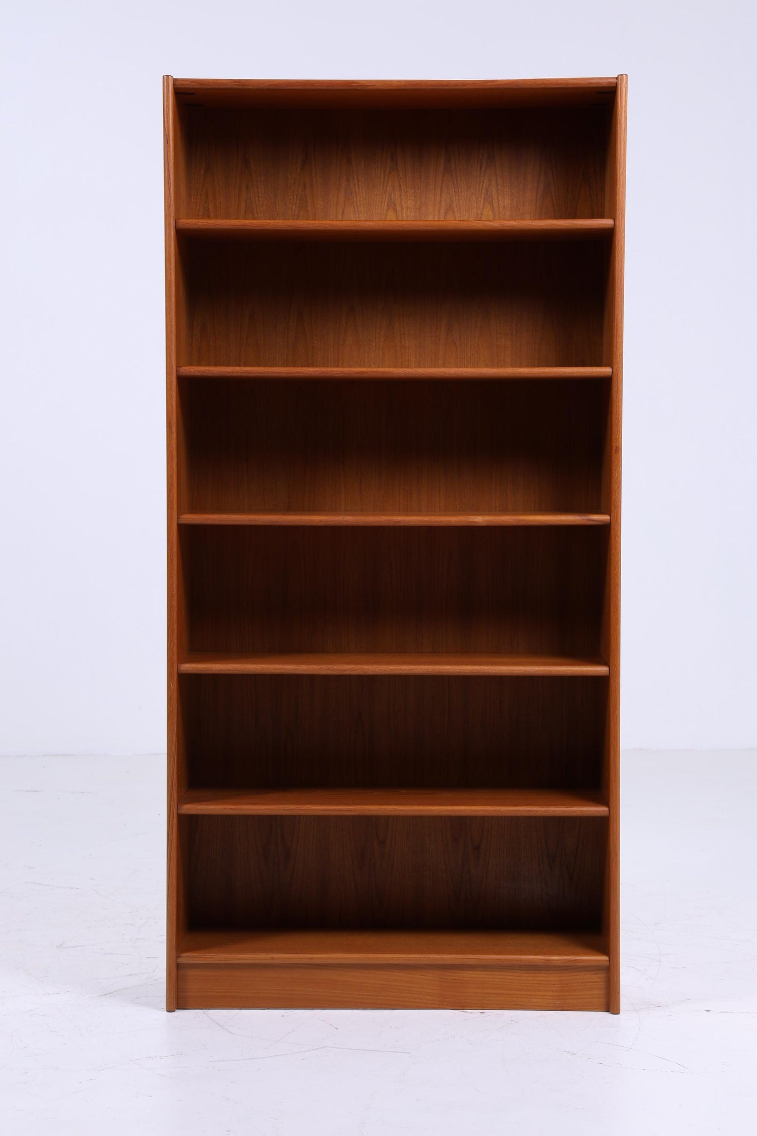 Teak Holz Bücherregal 60er Jahre | Vintage Regal Schmal | Mid Century Retro Aufbewahrung 1/2