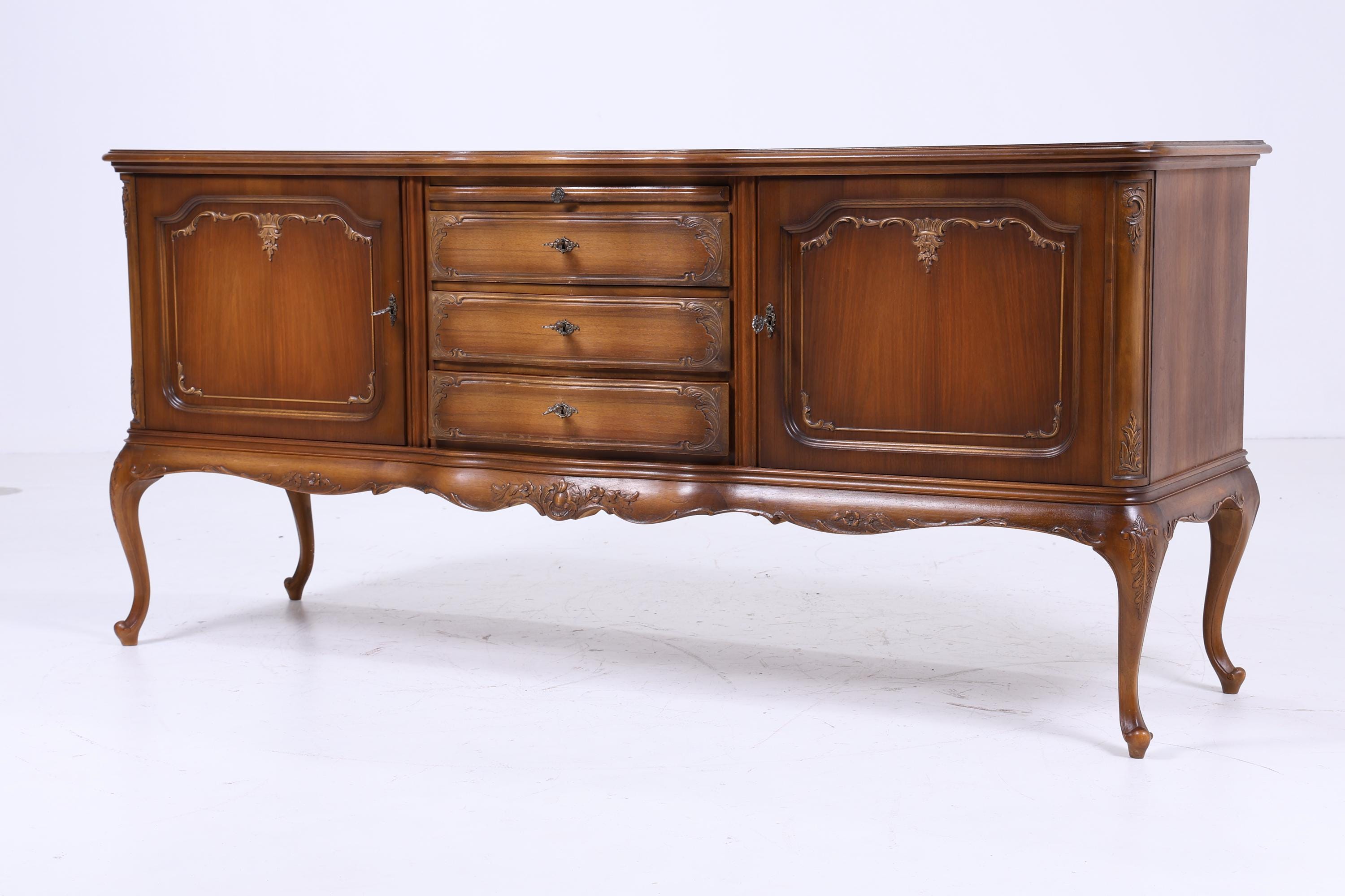 Wirkungsvolles Warrings Chippendale Sideboard | Vintage Schubladen Anrichte Holz Antik Buffet Englisch Aufbewahrung