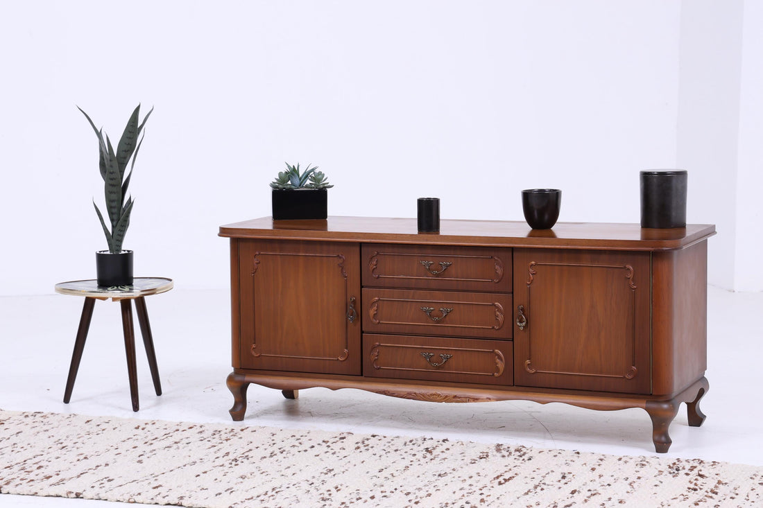 Chippendale Stil Frisierkommode | Elegantes Design mit Klappspiegel und Schubladen | Vintage Kommode Spiegel Holz