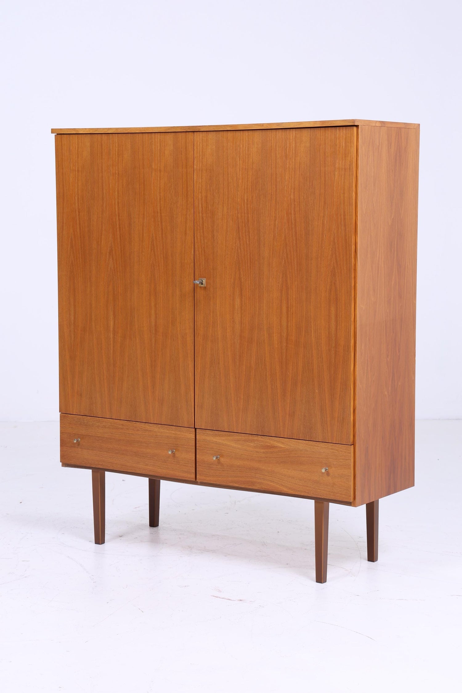 Zeitloser Vintage Schrank 60er Jahre | Mid Century Wäscheschrank Schubladen Fächerschrank Holz Retro Aufbewahrung