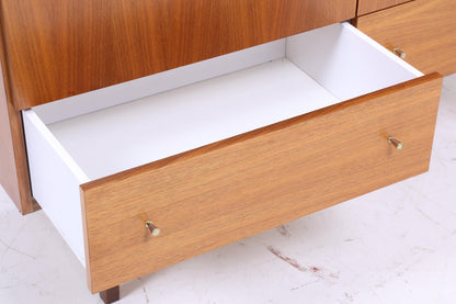 Zeitloser Vintage Schrank 60er Jahre | Mid Century Wäscheschrank Schubladen Fächerschrank Holz Retro Aufbewahrung