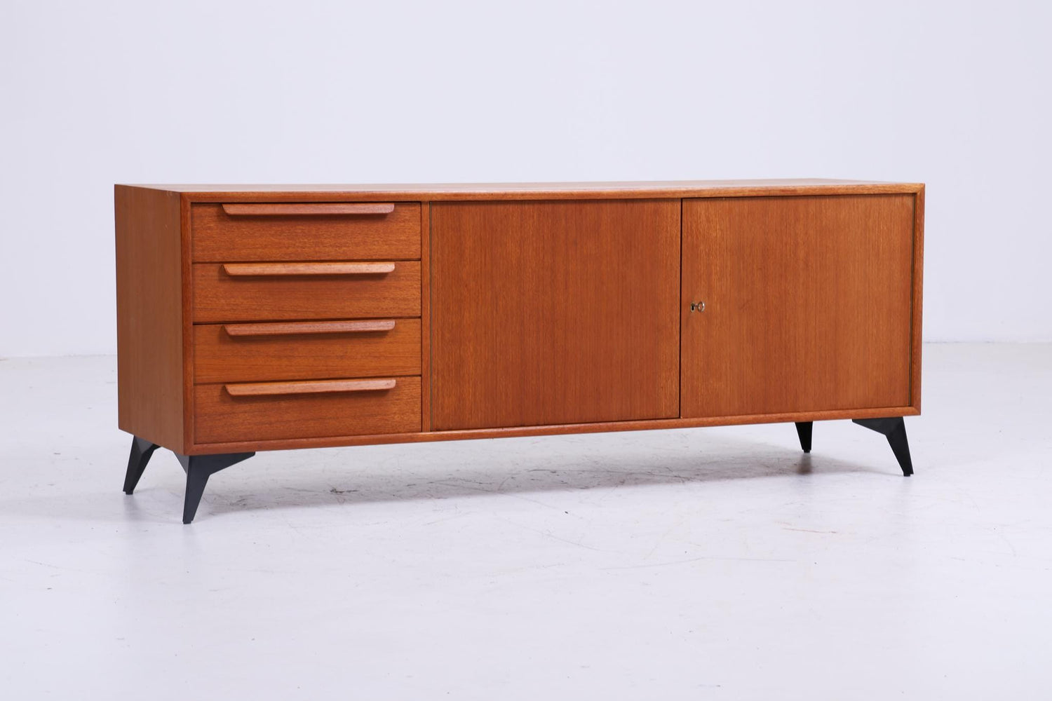 Vintage Teak Sideboard 60er Jahre | Mid Century Schrank Aufbewahrung Retro Holz