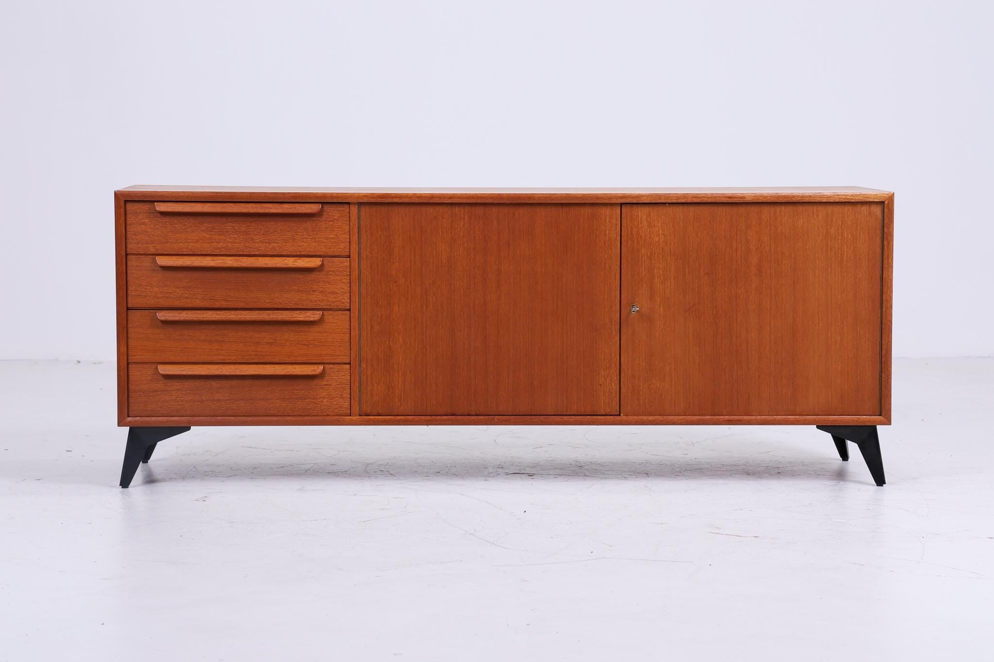 Vintage Teak Sideboard 60er Jahre | Mid Century Schrank Aufbewahrung Retro Holz