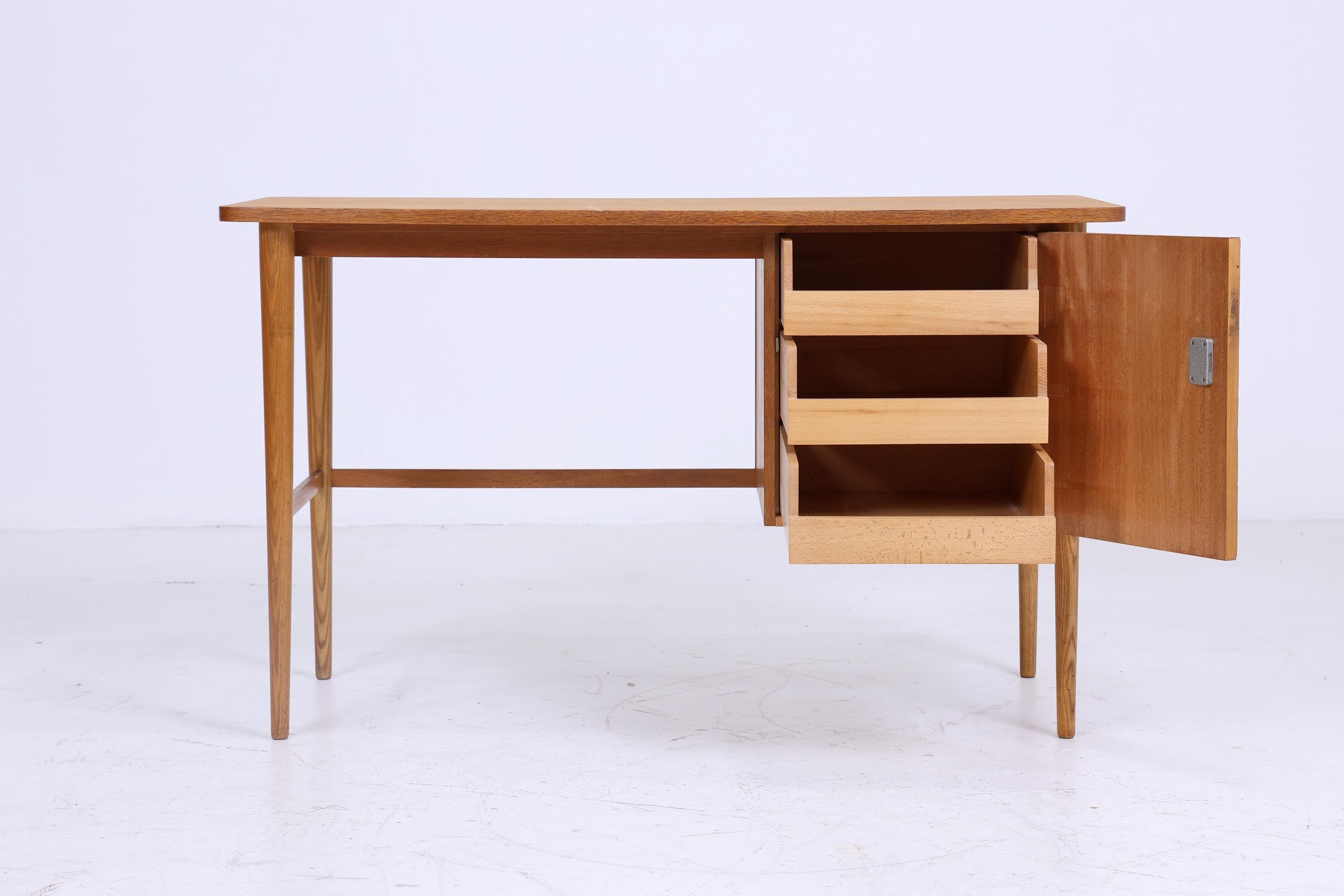 Wunderschöner Vintage Schreibtisch 60er Jahre | Mid Century Schultisch Arbeitstisch Bürotisch Schubladen Tisch Retro Holz