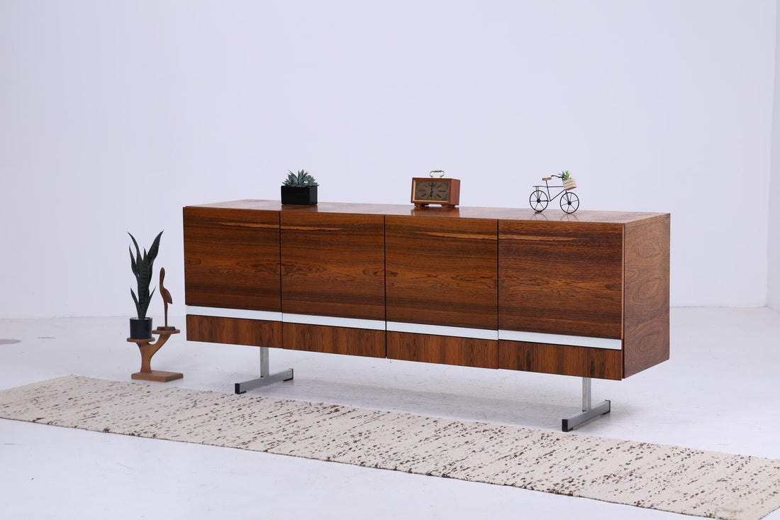 Vintage Sideboard 60er Jahre | Mid Century Schubladen Anrichte Palisander Holz Aufbewahrung