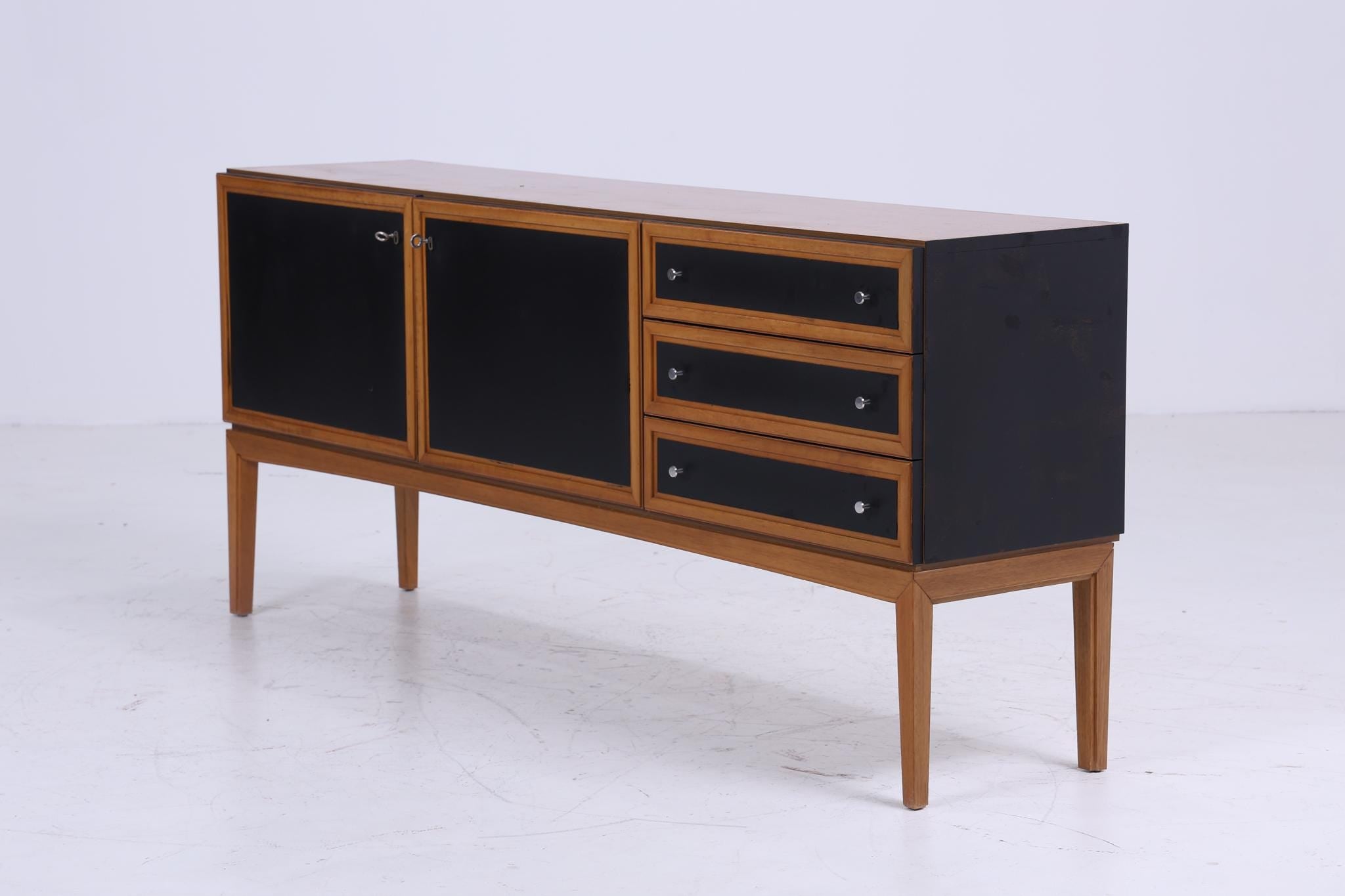 Wundervolles Vintage Palette Sideboard 60er Jahre | Mid Century TV Board Kommode Retro 70er Schwarz Braun