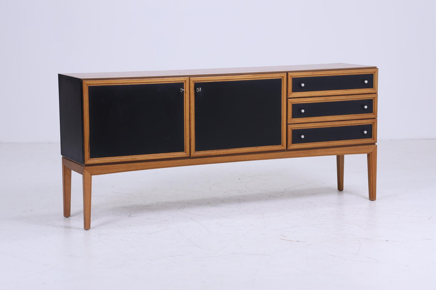 Wundervolles Vintage Palette Sideboard 60er Jahre | Mid Century TV Board Kommode Retro 70er Schwarz Braun