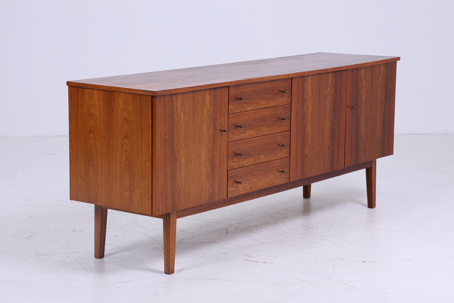 Dunkles Vintage Sideboard 60er Jahre | Mid Century TV Board Kommode Retro 70er Holz Aufbewahrung