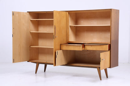 Stilvolles Vintage Highboard 60er Jahre | Mid Century Wohnzimmer Schrankwand Bücherschrank