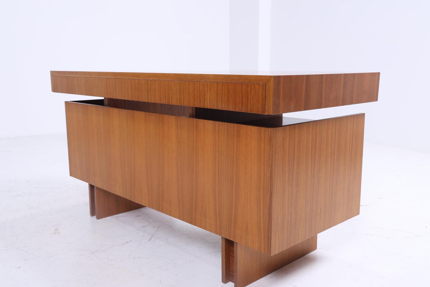 Vintage Schreibtisch 60er Jahre | Mid Century Arbeitstisch Bürotisch Schwebetisch Frei Tisch Retro Holz Design