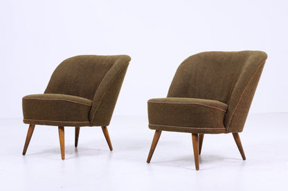 2 Vintage Cocktail Sessel 60er Jahre | Mid Century Lounge Chair Sessel Grün Retro 70er