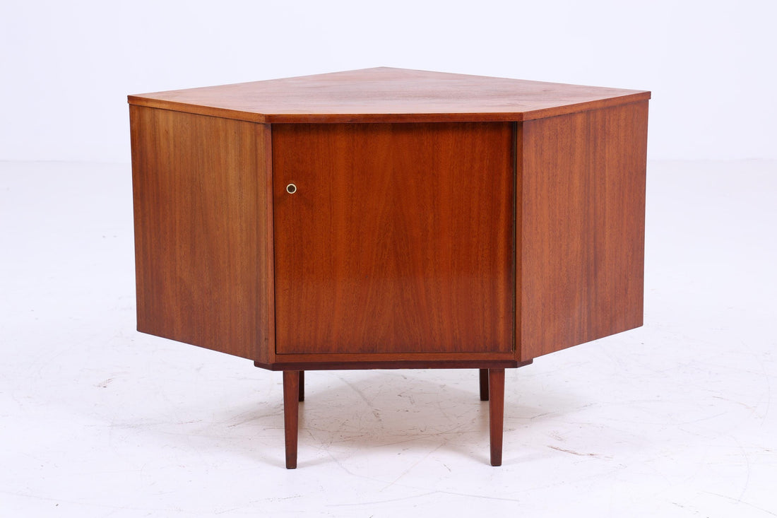 Vintage Eckkommode 60er Jahre | Mid Century Kommode Schrank Retro 70er Holz Aufbewahrung