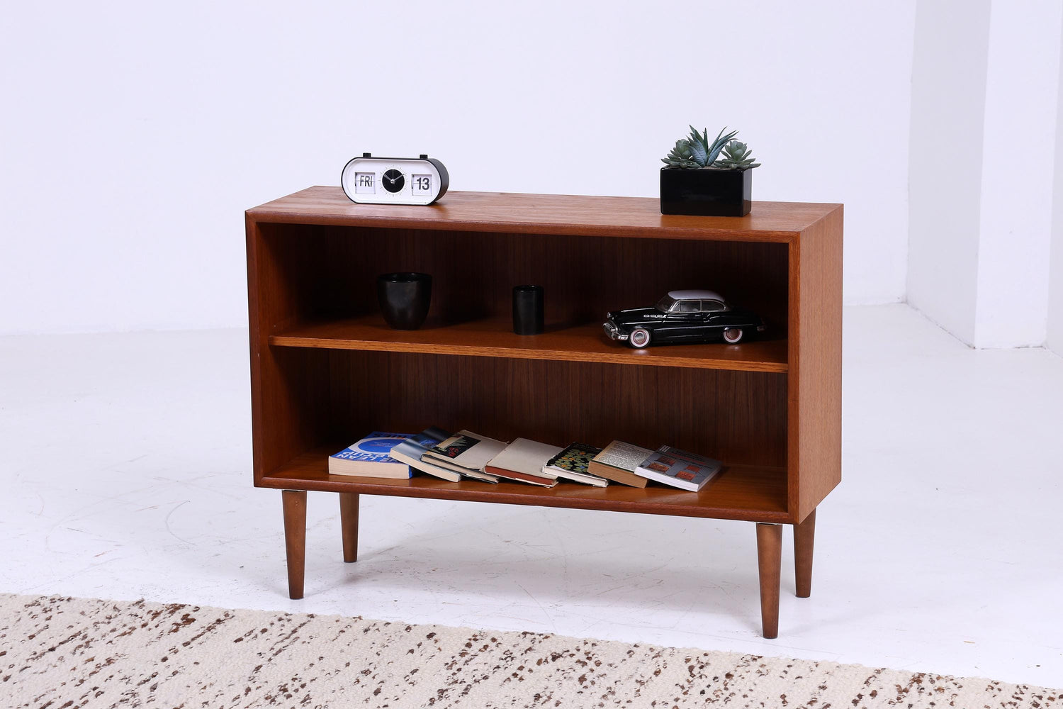 Offene Vintage Teak Kommode 60er | Mid Century Schrank Vintage Flur Aufbewahrung Retro Holz