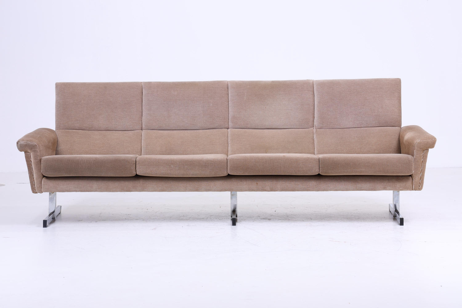 Vintage Stoff Sofa 60er Jahre | Mid Century Couch Lounge Retro 4 Sitzer