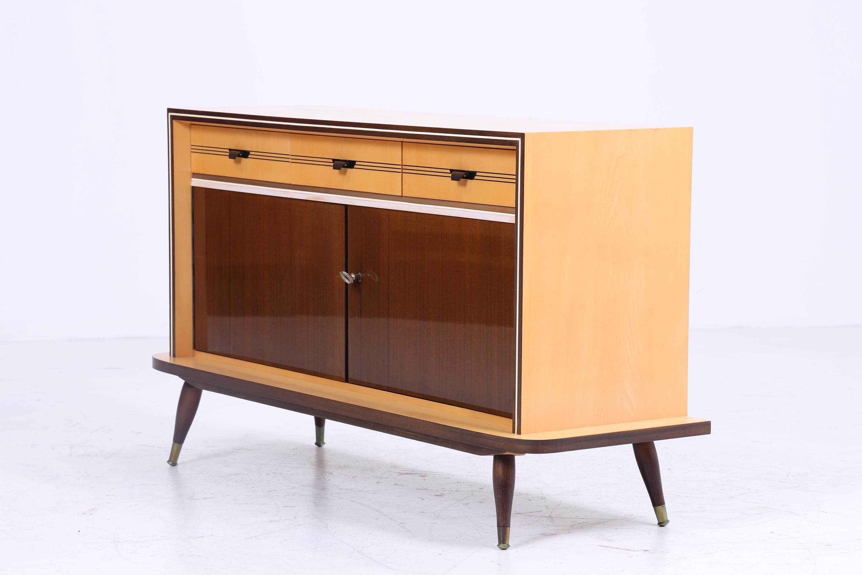 Zeitlose Vintage Kommode 60er | Mid Century  Hochglanz Schrank Vintage Flur Aufbewahrung