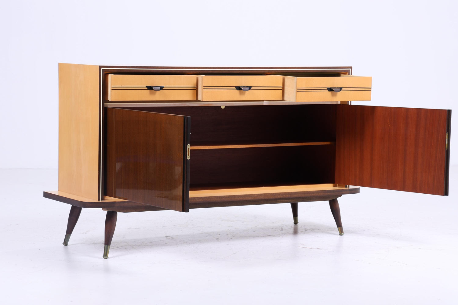 Zeitlose Vintage Kommode 60er | Mid Century  Hochglanz Schrank Vintage Flur Aufbewahrung