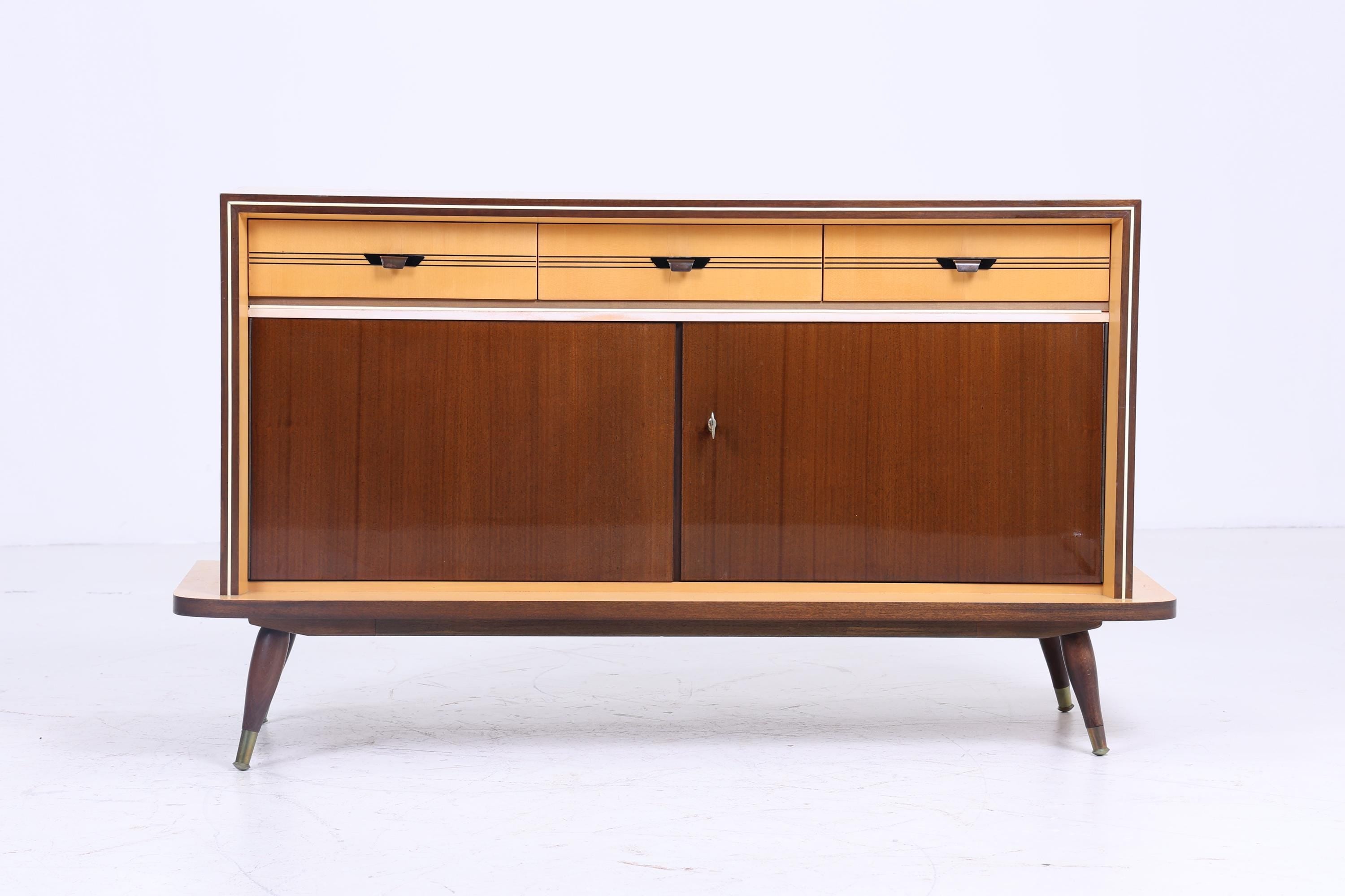 Zeitlose Vintage Kommode 60er | Mid Century  Hochglanz Schrank Vintage Flur Aufbewahrung