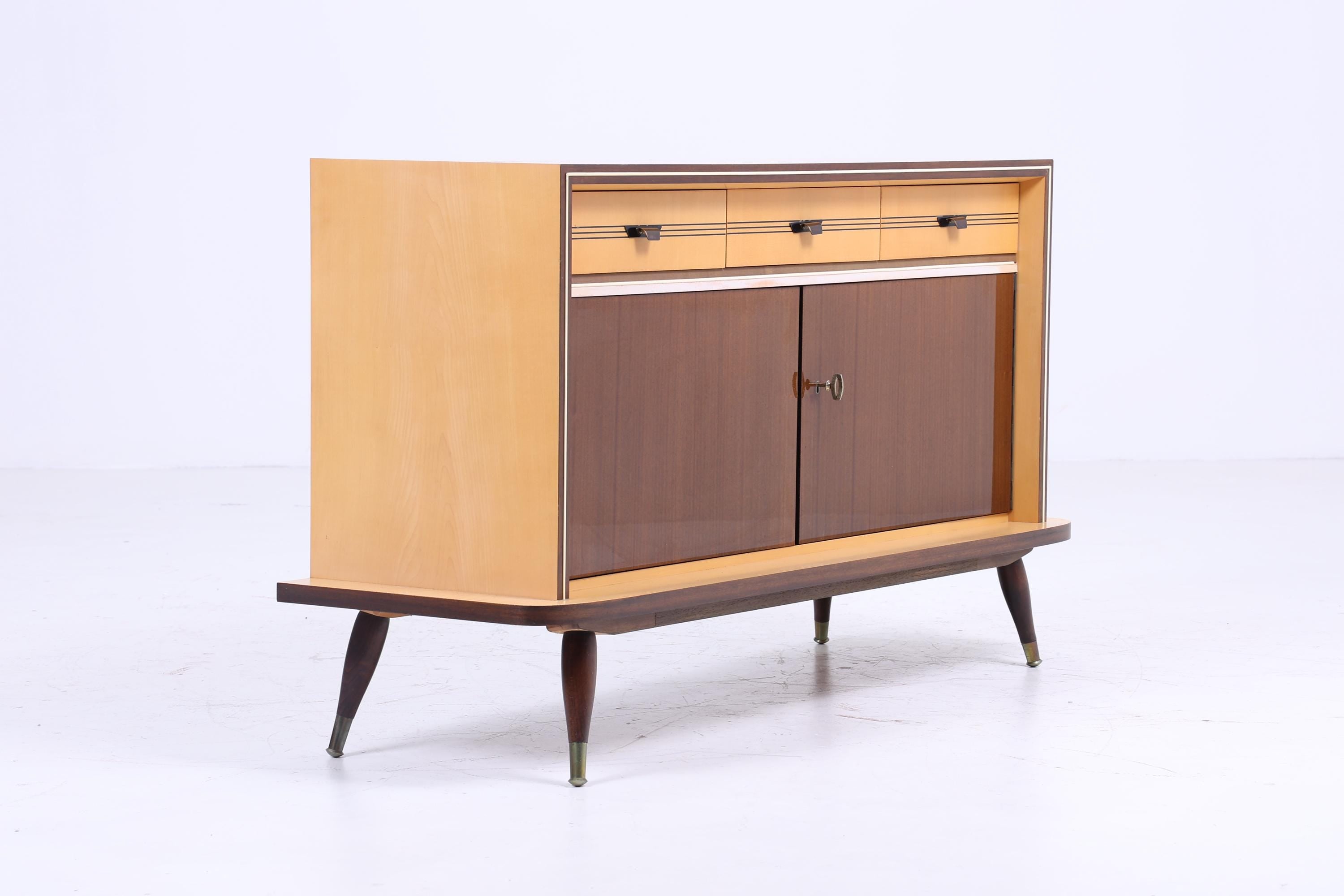 Zeitlose Vintage Kommode 60er | Mid Century  Hochglanz Schrank Vintage Flur Aufbewahrung