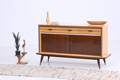 Zeitlose Vintage Kommode 60er | Mid Century  Hochglanz Schrank Vintage Flur Aufbewahrung