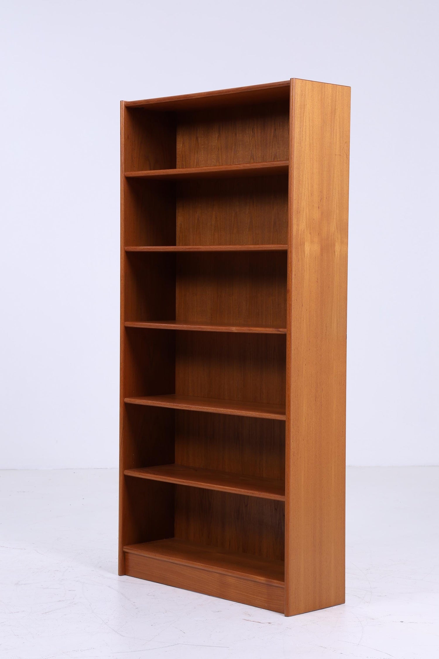 Teak Holz Bücherregal 60er Jahre | Vintage Regal Schmal | Mid Century Retro Aufbewahrung 1/2