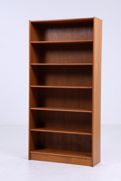 Teak Holz Bücherregal 60er Jahre | Vintage Regal Schmal | Mid Century Retro Aufbewahrung 1/2