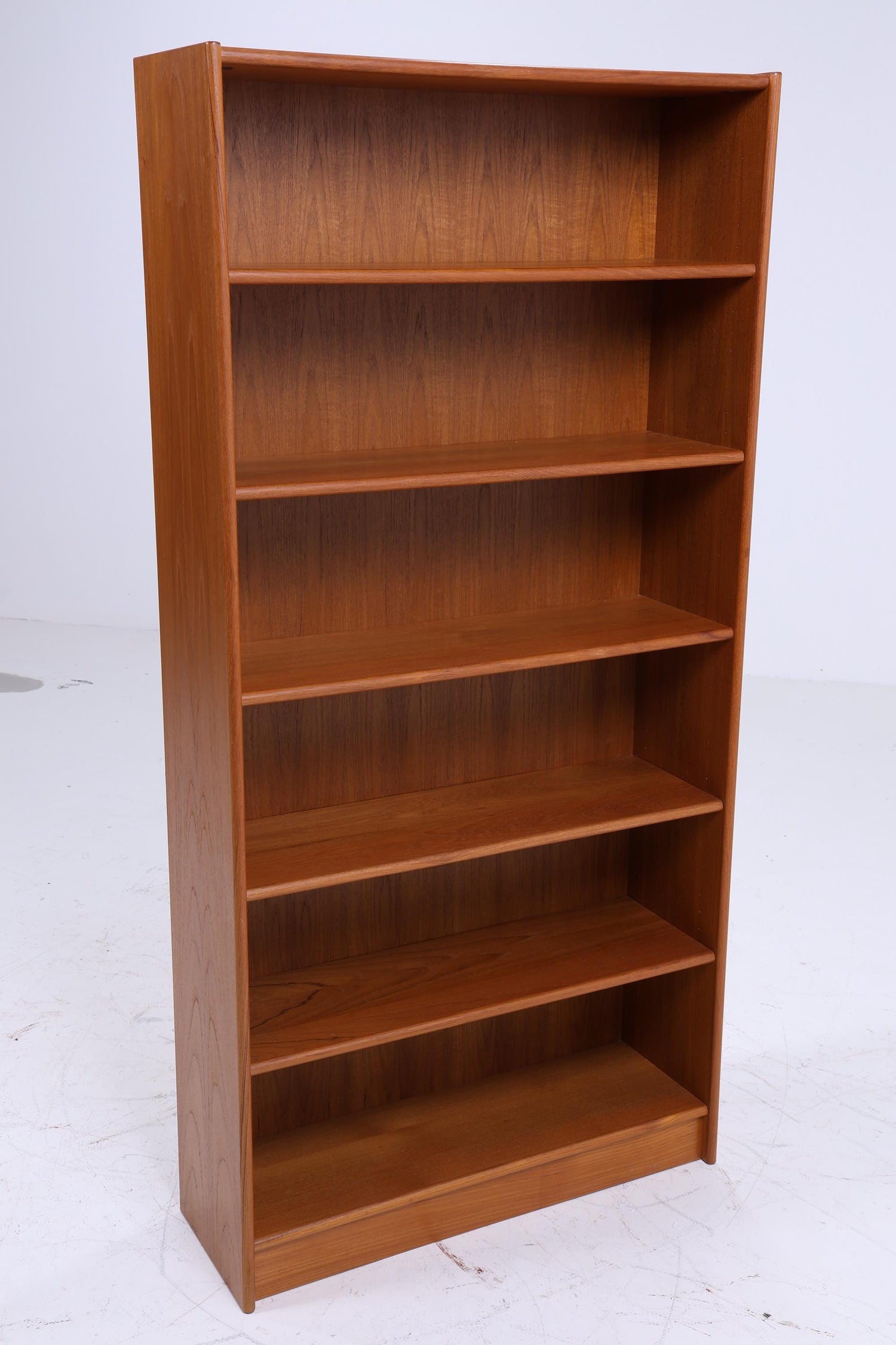 Teak Holz Bücherregal 60er Jahre | Vintage Regal Schmal | Mid Century Retro Aufbewahrung 1/2