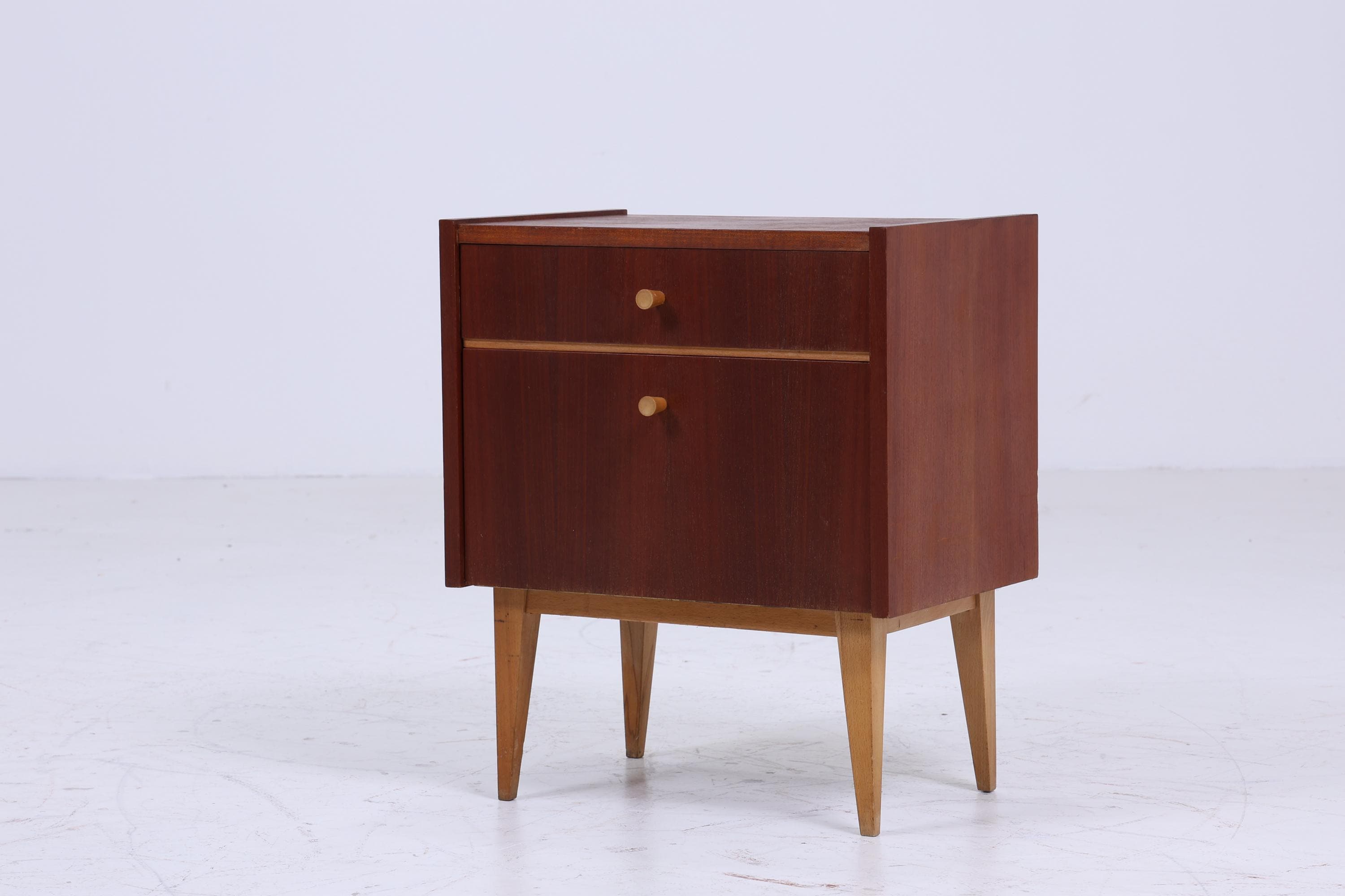 Wunderschöner Vintage Nachttisch 60er Jahre | Mid Century Nachttisch Mini Kommode Schubladen Retro