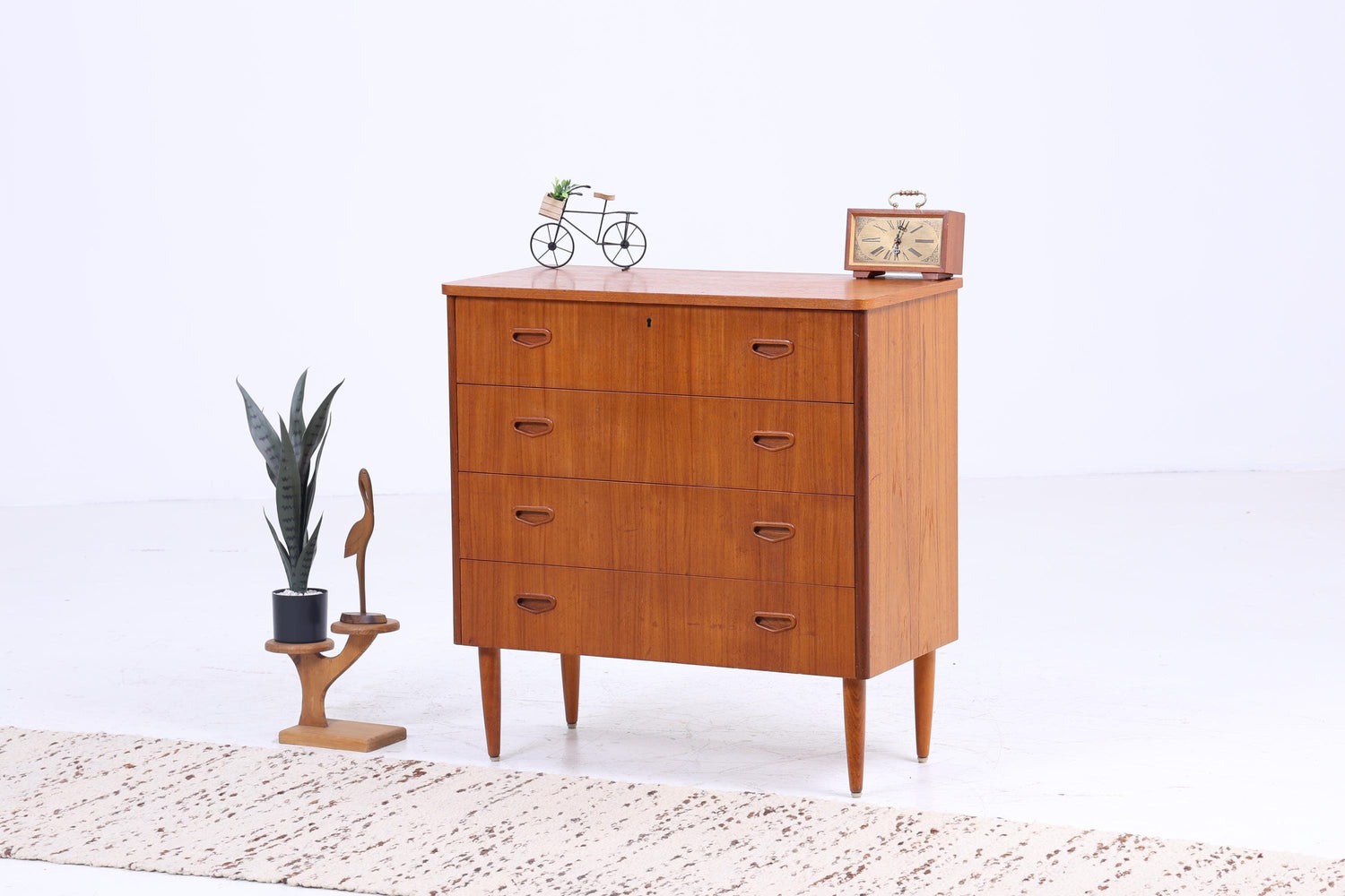 Vintage Teak Schubladen Kommode 60er Jahre | Mid Century Schrank Retro Holz Aufbewahrung