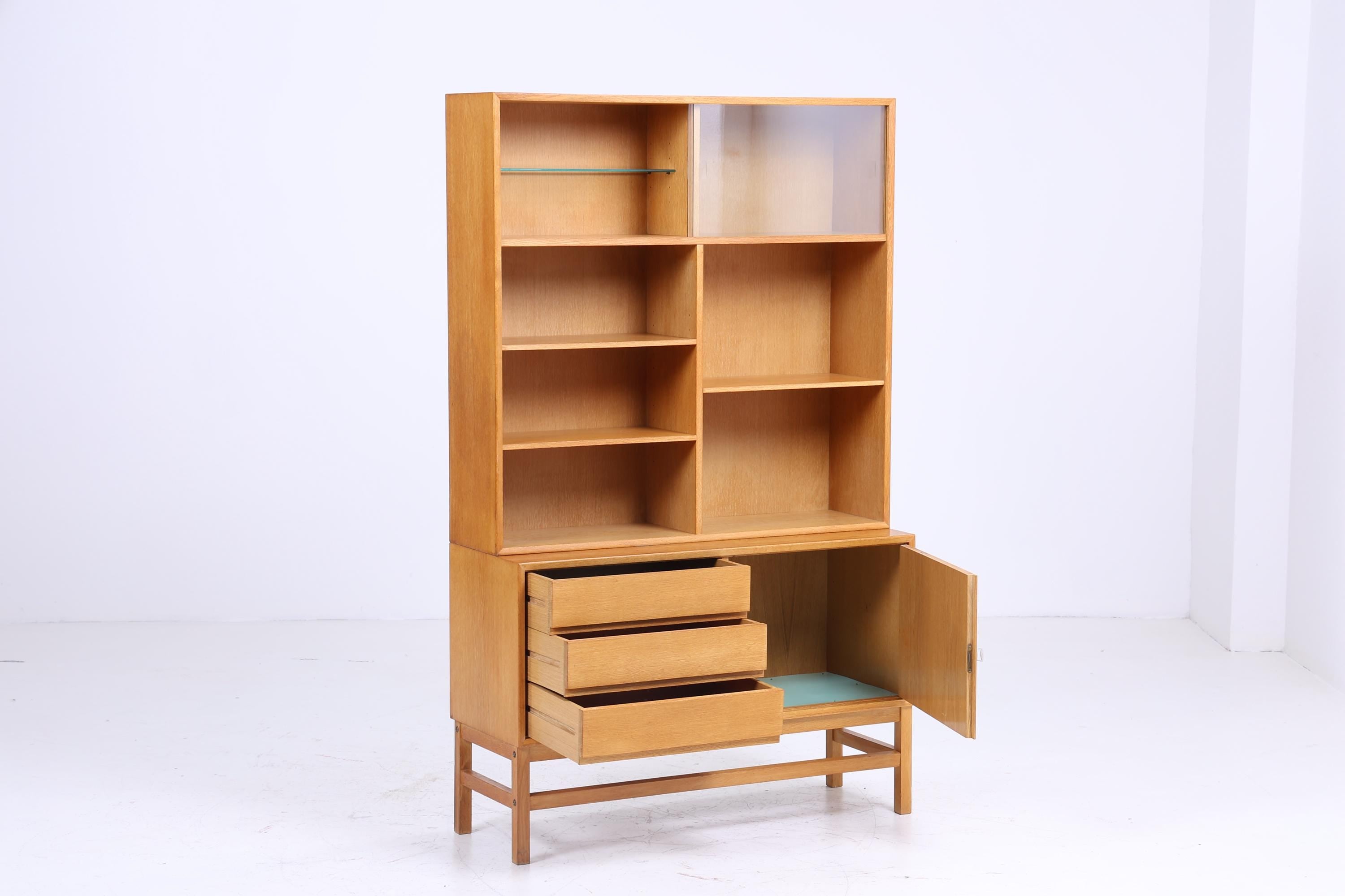 Vintage Eiche Regal 60er Jahre | Mid Century Bücherregal Kommode Retro Holz Aufbewahrung