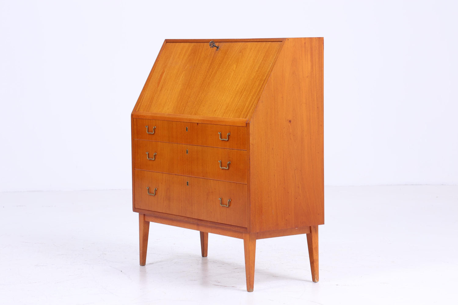 Vintage Teak Sekretär 60er Jahre | Mid Century Schreibtisch Schrank Barschrank Arbeitstisch Retro