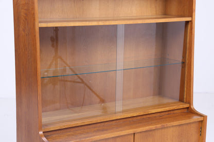 Vintage Eiche Vitrine aus den 60ern | Retro Glas Schrank Bücherregal Holz Aufbewahrung