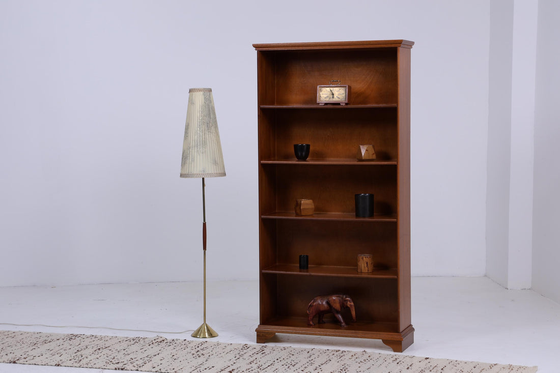 Klassisches Vintage Bücherregal 60er Jahre | Antik Stil Regal Schmal | Retro Holz Aufbewahrung