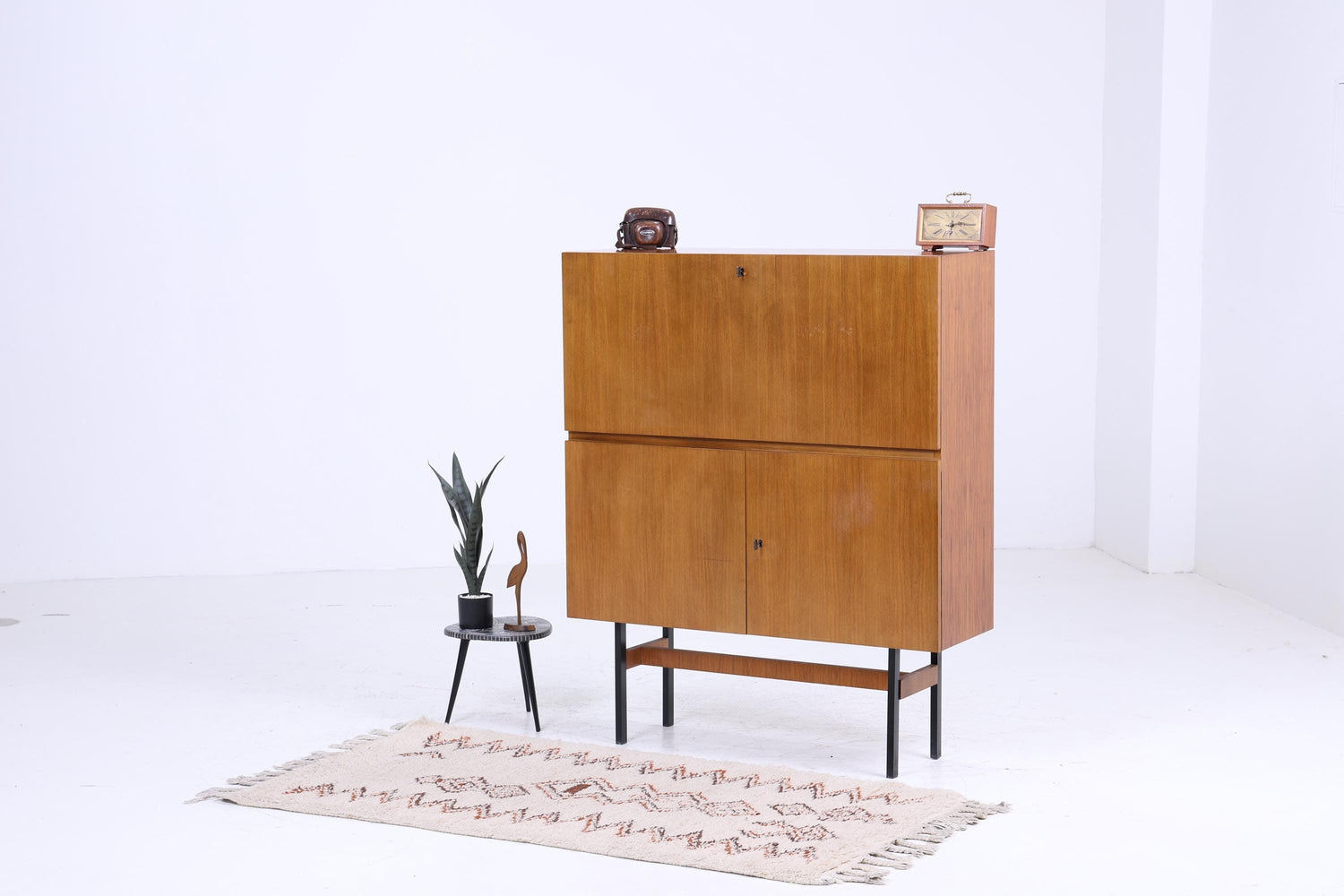 Vintage Musterring Sekretär 60er Jahre | Mid Century Schreibtisch Schrank Arbeitsschrank Holz Aufbewahrung