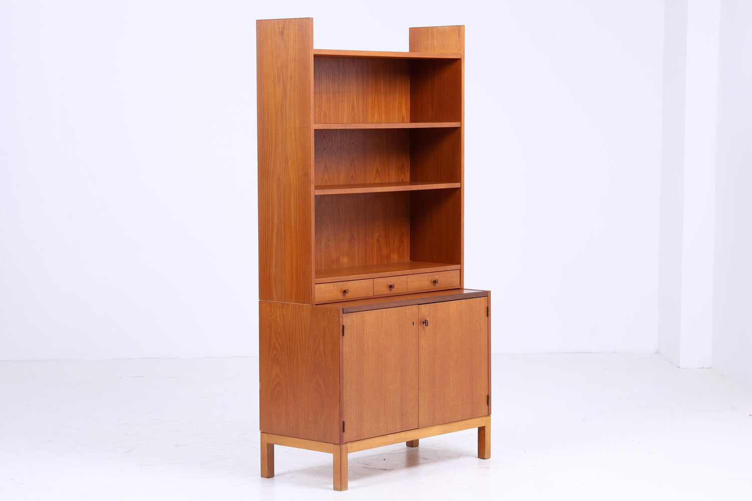 Vintage Teak Regal 60er Jahre | Mid Century Bücherregal Schreibtisch Sekretär Retro Holz Aufbewahrung