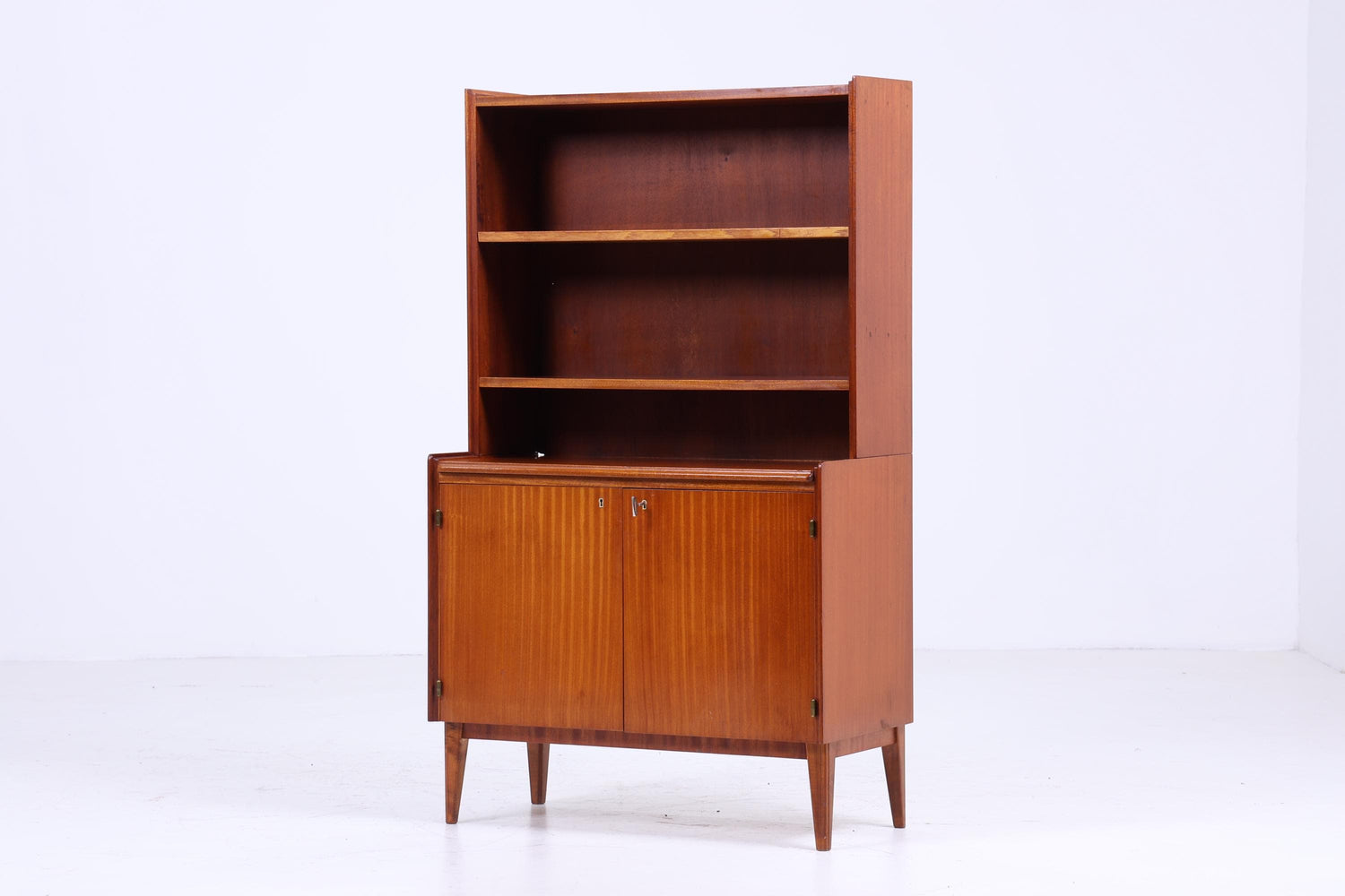 Vintage Regal 60er Jahre | Mid Century Mahagoni Bücherregal Schreibtisch Sekretär Retro Holz Aufbewahrung