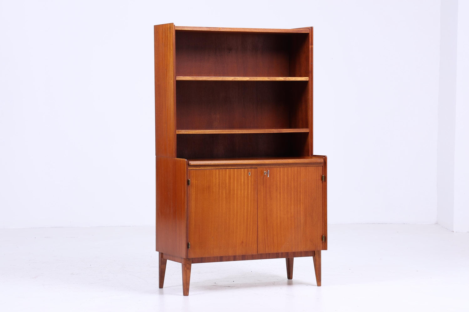 Vintage Regal 60er Jahre | Mid Century Mahagoni Bücherregal Schreibtisch Sekretär Retro Holz Aufbewahrung