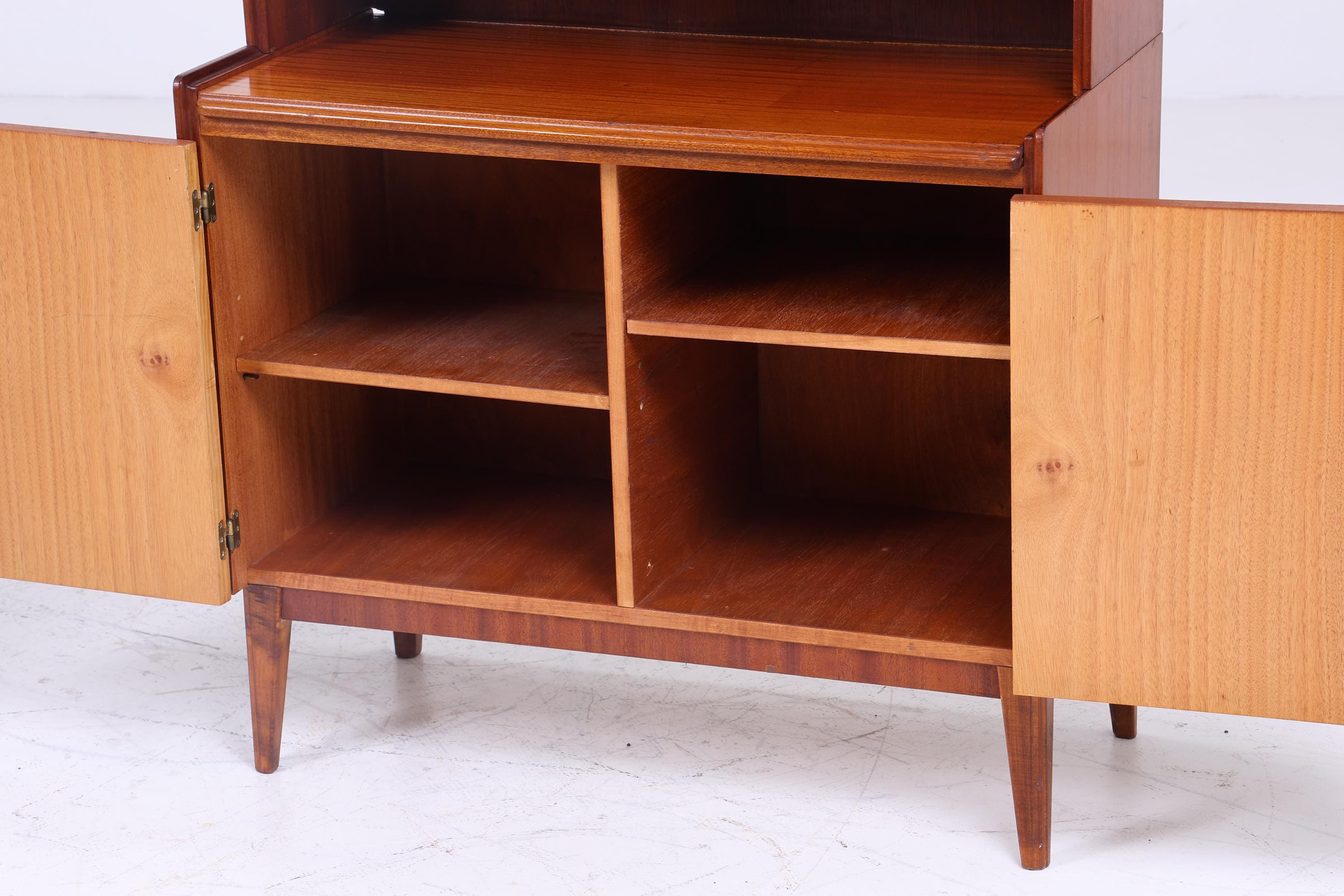 Vintage Regal 60er Jahre | Mid Century Mahagoni Bücherregal Schreibtisch Sekretär Retro Holz Aufbewahrung