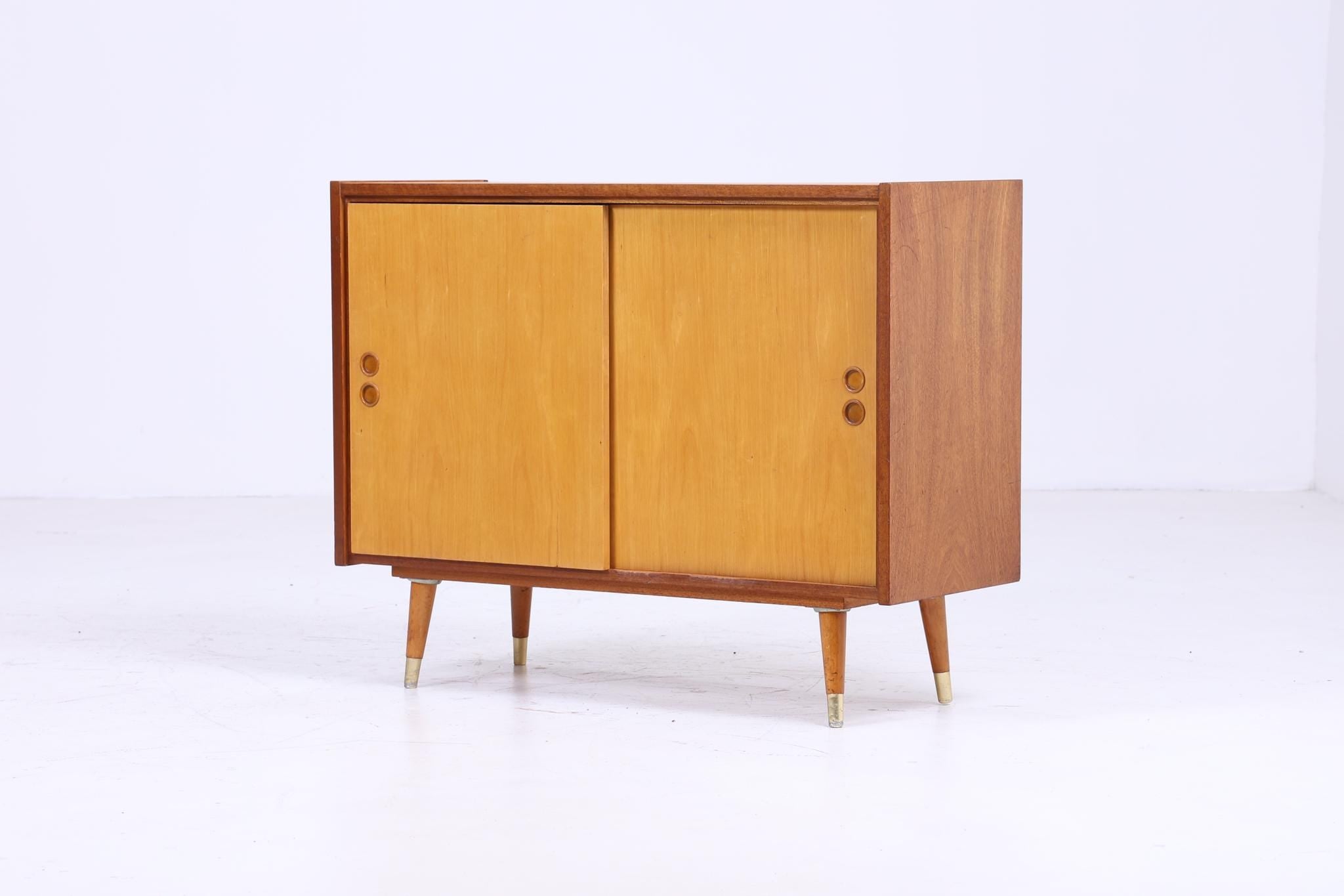 Wunderschöne Vintage Kommode 60er | Mid Century Schrank Vintage Flur Aufbewahrung Schiebetüren