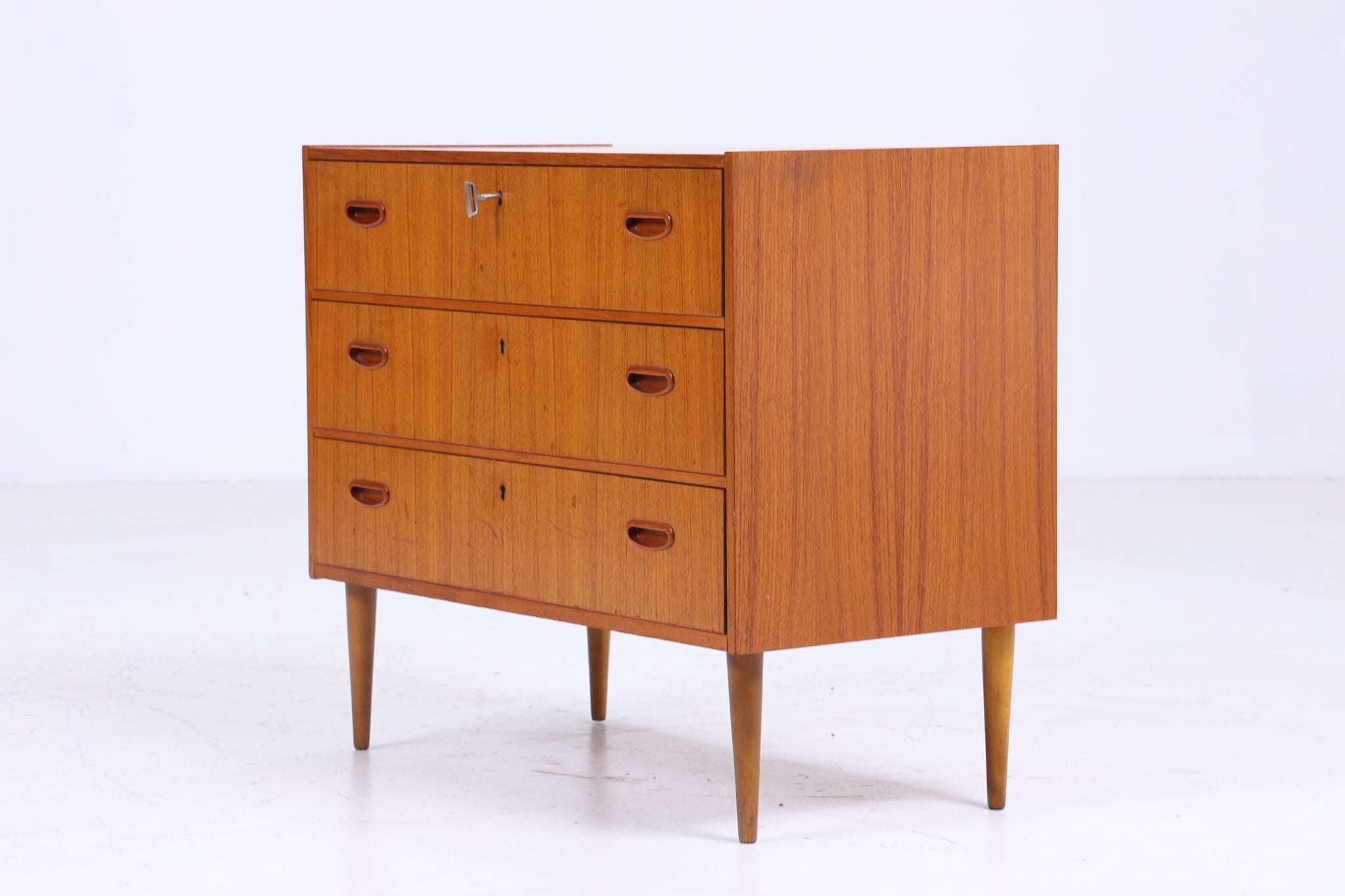 Vintage Teak Schubladen Kommode 60er Jahre | Mid Century Schrank Retro Holz Aufbewahrung