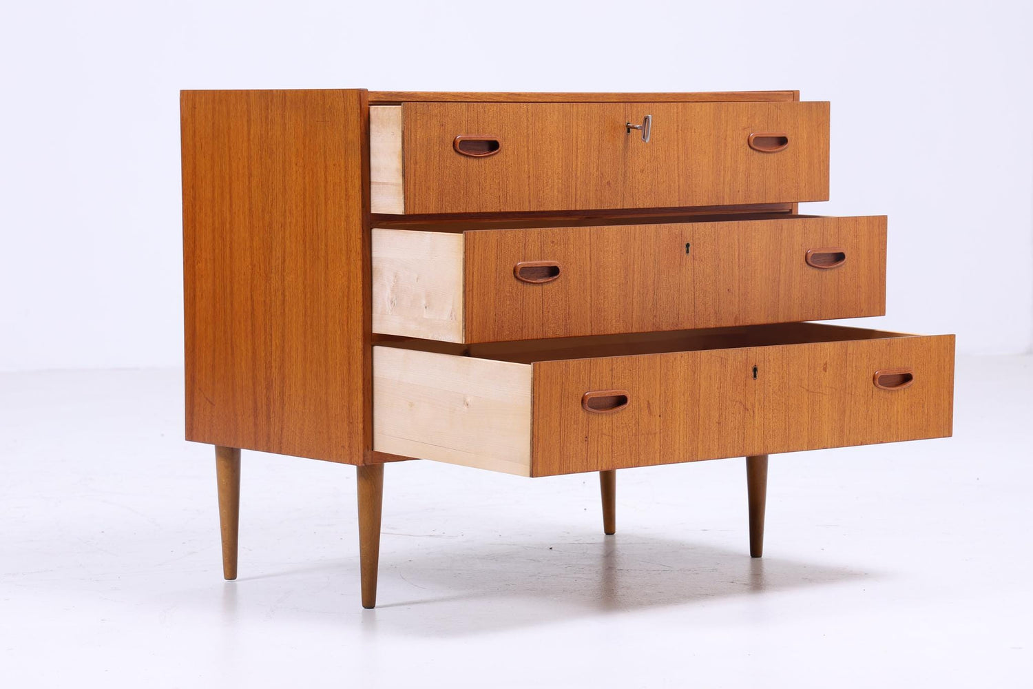 Vintage Teak Schubladen Kommode 60er Jahre | Mid Century Schrank Retro Holz Aufbewahrung