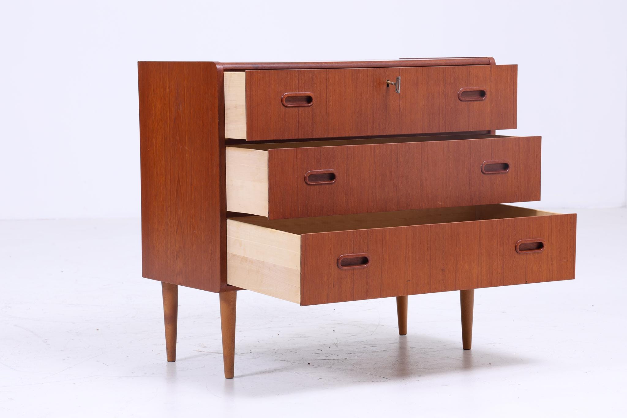 Wundervolle Teak Mid Century Kommode | Vintage Schubladen Schrank Holz Aufbewahrung