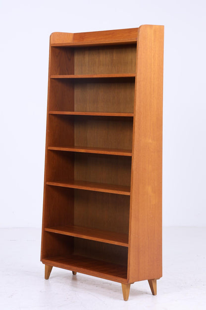 Schönes Teak Bücherregal 60er Jahre | Vintage Regal Schmal | Mid Century Retro Aufbewahrung