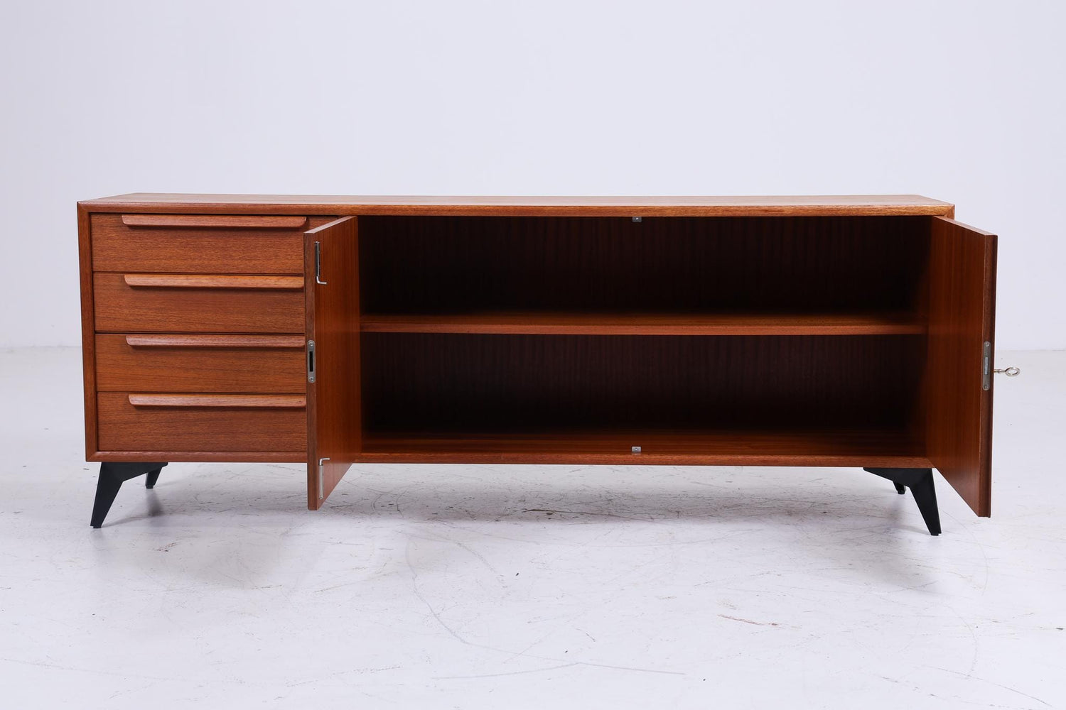 Vintage Teak Sideboard 60er Jahre | Mid Century Schrank Aufbewahrung Retro Holz