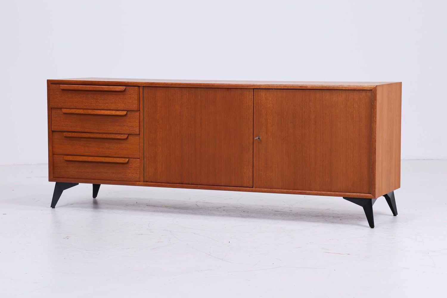 Vintage Teak Sideboard 60er Jahre | Mid Century Schrank Aufbewahrung Retro Holz