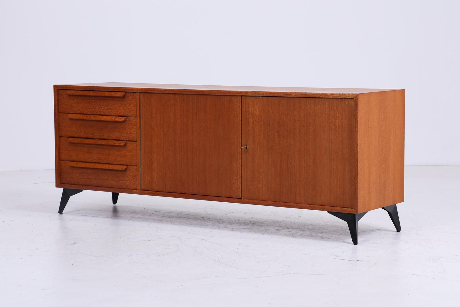 Vintage Teak Sideboard 60er Jahre | Mid Century Schrank Aufbewahrung Retro Holz