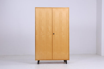 Heller Vintage Kleiderschrank | Mid Century Wäscheschrank | 60er Jahre Schrank | mit Kleiderstange &amp; Fächern 2|2