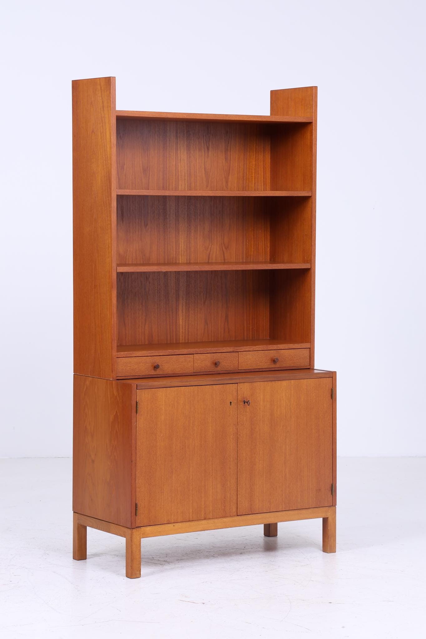 Vintage Teak Regal 60er Jahre | Mid Century Bücherregal Schreibtisch Sekretär Retro Holz Aufbewahrung 2/2