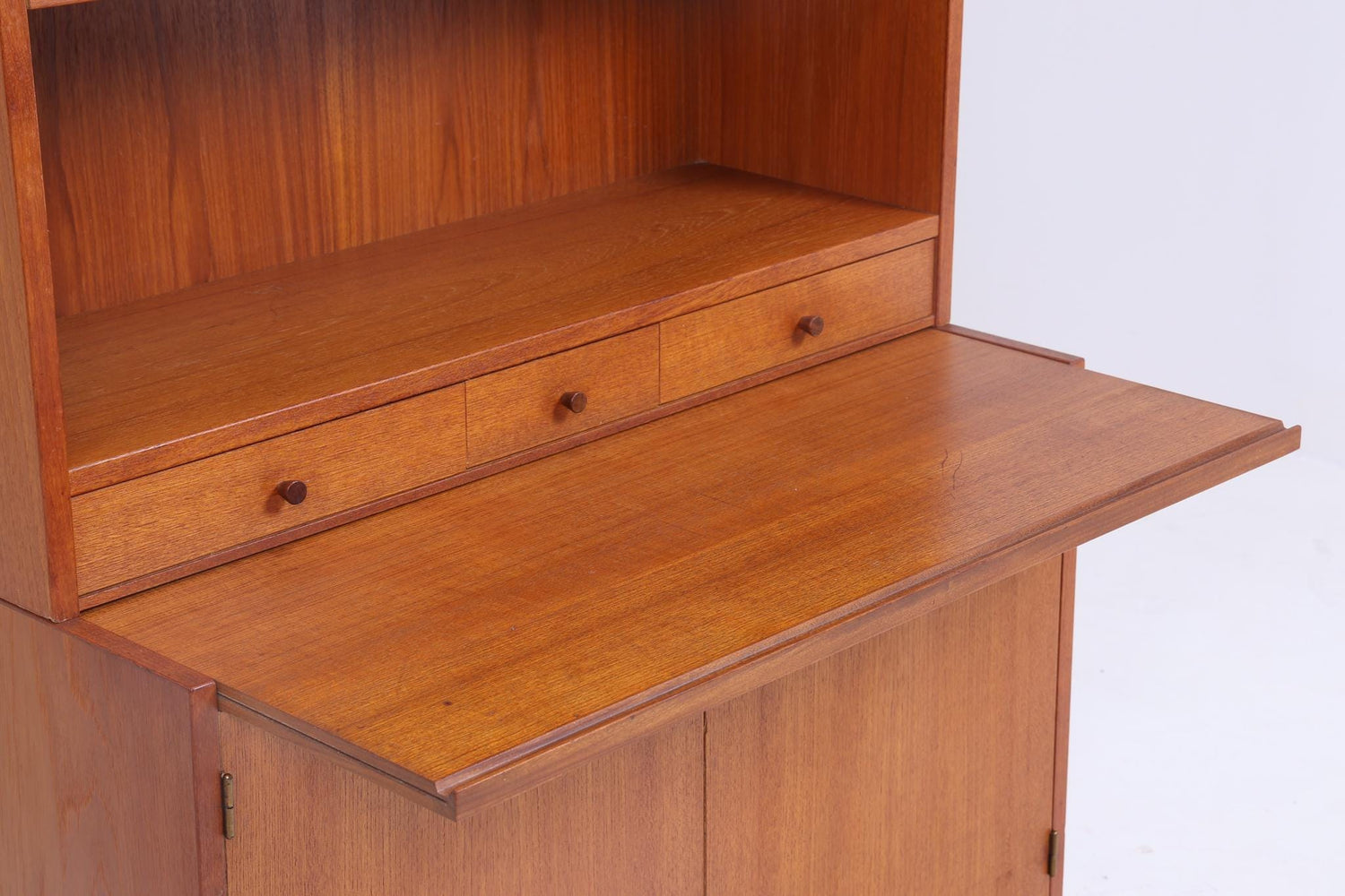 Vintage Teak Regal 60er Jahre | Mid Century Bücherregal Schreibtisch Sekretär Retro Holz Aufbewahrung 2/2